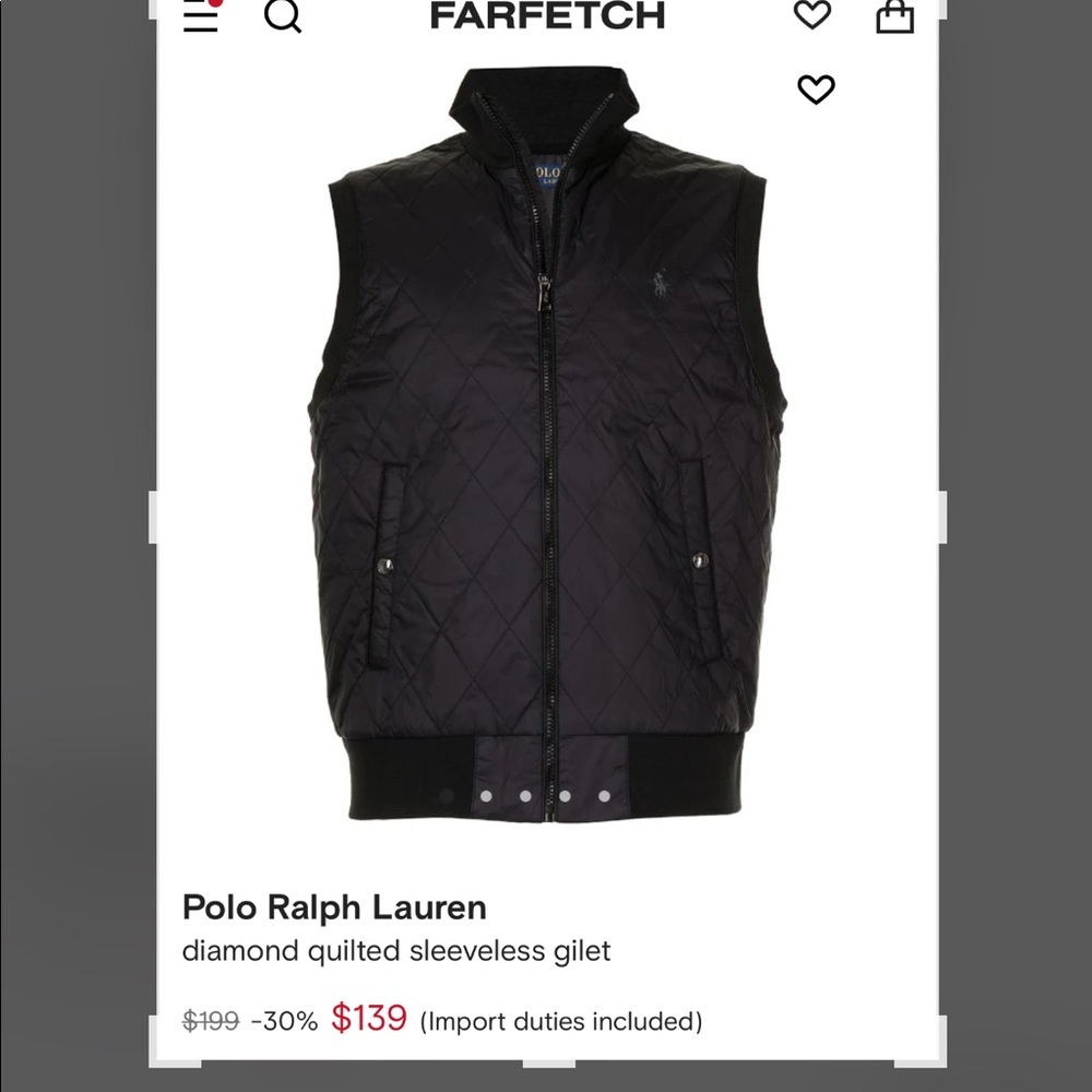 NWT Polo Ralph Lauren Men's Black Diamond Quilted Sleeveless Gilet - Picture 5 of 12